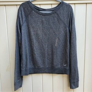 Hollister metallic gray sweater medium NWT